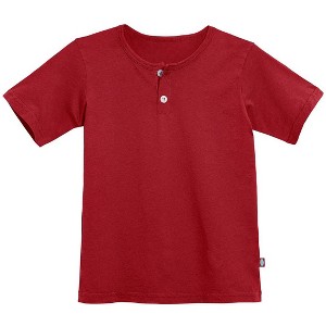 City Threads Boys Soft Organic Cotton Jersey Short Sleeve Henley Tee - USA-Made - 1 of 4
