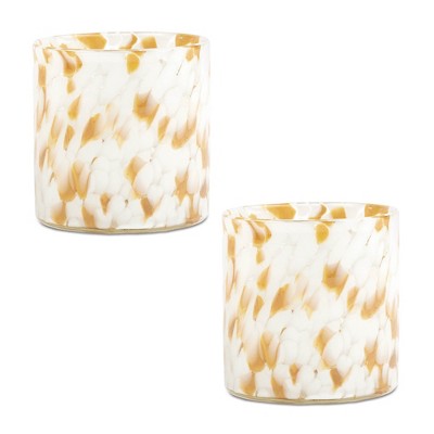 Painted Glass Votive Holder (Set of 2)