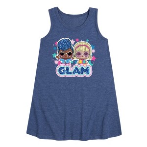 LOL Surprise! Glam Stars Independent Queen & Go-Go Girl Graphic Sleeveless Aline Dress - Heather Navy - Small - 1 of 3