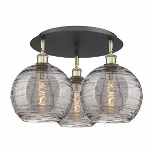 Athens Deco Swirl - 3 Light Flush Mount In Industrial Style-12.63 Inches Tall and 21.75 Inches Wide - 1 of 1