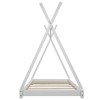 Twin Size House Platform Bed with Triangle tructure,White - 4 of 4