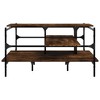 vidaXL Smoked Oak Coffee Table 39.4"x39.4"x19.1" - Modern Engineered Wood Living Room Centerpiece with Steel Legs and Storage Space - 4 of 4