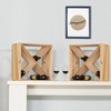 Sevobal Utility Storage Shelves, Wine Rack Holder with Compact and Cross Design, Cellar Storage for Kitchen Bar, Brown, 19.7"*10.2"*19.7" - 3 of 4