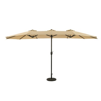 15' x 9' Eclipse Dual Market Umbrella Champagne - Island Umbrella