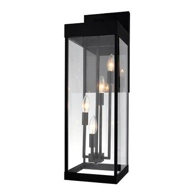CWI Lighting Windsor 4 Light Black Outdoor Wall Light