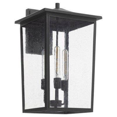 Quorum Lighting Riverside Outdoor Lantern, 3 Lights, Noir Finish