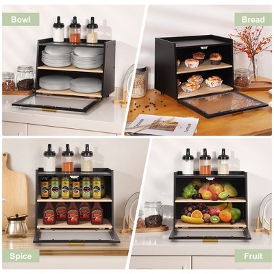 Garvee Double Layer Large Bread Box for Kitchen Counter, Large Capacity Bread Storage Container — фото 5