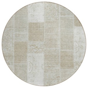 Taupe Beige And Tan Patchwork Washable Indoor Outdoor Area Rug - 1 of 4