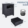 Vipbear Night Stand with Charging Station Rustic 18 Inch Bedside Table with 2 Storage Drawers and Open Shelf,Modern Wood End Table for Bedroom - 3 of 4