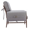 HomeRoots 34" Gray And Brown Upholstered Arm Chair - 4 of 4