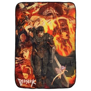 Berserk Guts Multi-Character Poster Design Super Soft Plush Throw Blanket - 1 of 4