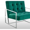 Velvet Tufted Accent Chair with Cushioned Seat and Stainless Steel Frame for Living Room - 4 of 4