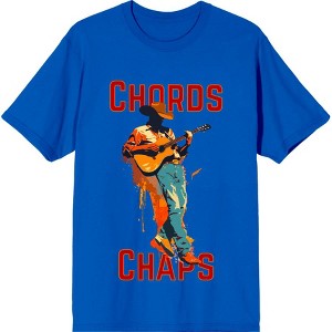 "Chords & Chaps" Cowboy Americana Adult Crew Neck Short Sleeve Tee - 1 of 2