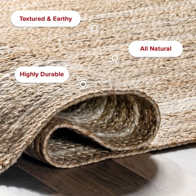 Coastal Cottage Braided Jute Round Rug, 6', Off-White