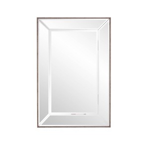 Howard Elliott 36"x24" Rectangular Vanity and Wall Mirror with Beaded Trim: Modern Style, Wood Frame, No Assembly Required - 1 of 4
