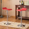 Roundhill Furniture Contemporary Chrome Air Lift Adjustable Swivel Stools with Red Seat, Set of 2 - 3 of 4
