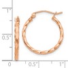 Black Bow Jewelry 2mm x 20mm 14k Rose Gold Small Twisted Round Hoop Earrings - 4 of 4