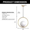 DORESshop 1-Light Circle Gold Globe Modern Pendant Light Hanging Lighting Fixture for Kitchen Island Living Room Dining Room - 4 of 4