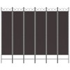 vidaXL 6-Panel Room Divider Brown 94.5"x78.7" Fabric - 3 of 4
