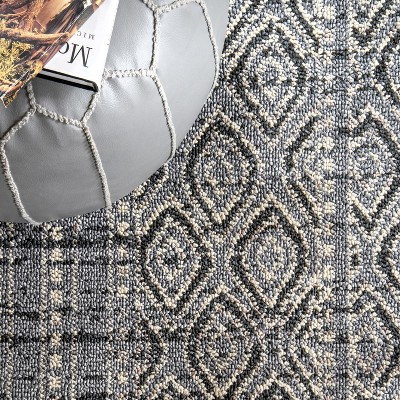 Braided Gray Stripe Synthetic 5' x 8' Easy Care Area Rug