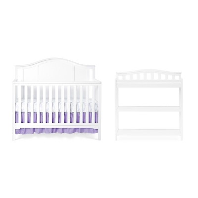 Child Craft Cottage Flat Top Crib and Changing Table Nursery Set, 2-Piece, Includes 4-in-1 Convertible Crib and Changing Table