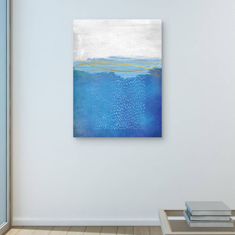 30&#34; x 40&#34; Abstract by Nikki Chu Canvas Art Print Blue and Gold - Masterpiece Art Gallery, 5 of 6