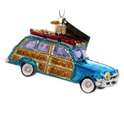 Old World Christmas 2.5" Surf's Up Wagon Woody Ornament  -  Tree Ornaments