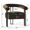 Modern Accent Chair Set of 2 ,Velvet Upholstered Accent Chair With Curved Backrest Armrest For Living Room Dining Room-Tanpinhause - 4 of 4
