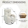 Modern Corduroy Swivel Glider Rocking Chair Upholstered Swivel Accent Armchair With Side Pocket Rocking Chair For Nursery-Cuddlewood - 4 of 4