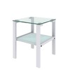 Set of 2 Glass Tea Tables - Two-Layer Tempered Glass with Iron Frame for Living Room and Bedroom - 4 of 4