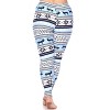 Women's Plus Size Printed Leggings - One Size Fits Most Plus - White Mark - 3 of 3