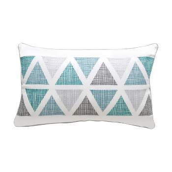 RightSide Designs Modern Lake Triangle Pattern Lumbar Indoor Outdoor Throw Pillow