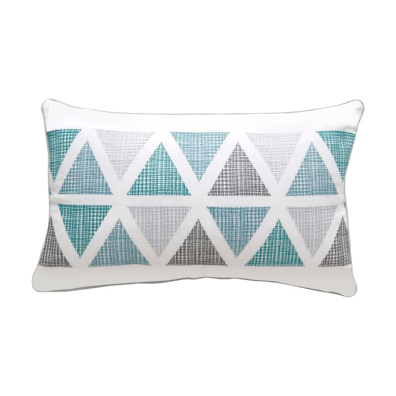 RightSide Designs Modern Lake Triangle Pattern Lumbar Indoor Outdoor Throw Pillow, 1 of 5