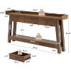 Tribesigns 2-Tier Sofa Table with 3 Drawers, 70.9" Console Table with Raised Baffle and Storage Shelves for Living Room, Hallway, Entryway - 3 of 4