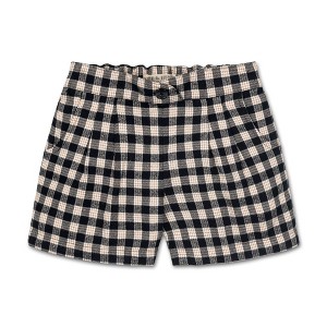 Hope & Henry Girls'  Cotton Pleated Flannel Dress Short, Toddler - 1 of 4