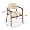 Modern PU Upholstered Dining Chairs Set of 2,Dining Chair with Rubber Wood Frame,Wooden Arm Chairs for Kitchen or Dining Room-Coolbibila - 4 of 4