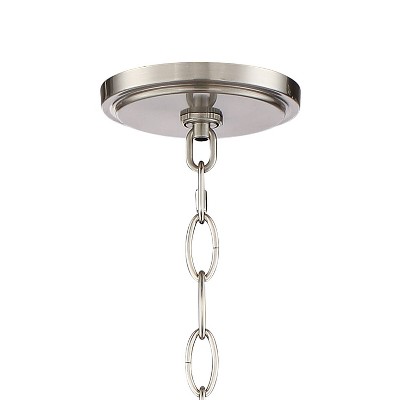 Brushed Nickel 26" Drum Pendant Chandelier with White Organza Shade