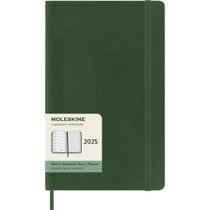 Moleskine 2025 Weekly/Monthly Planner 5.125"x8.25" Large Softcover Myrtle Green: Pocket Calendar, College Ruled, Acid-Free - 1 of 4
