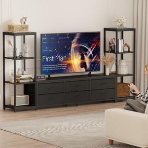 TV Stand for Living Room Entertainment Center with 6 Fabric Dressers,for TV Up to 75 Inches - 1 of 4