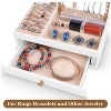 Jewelry Display Tree with Storage Box, Tabletop Organizer Stand for Necklaces, Bracelets, Rings and Watches, White - 3 of 4