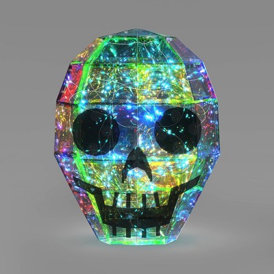 16" Narrow Iridescent Skull 3D Novelty Modular Light Structure Cool White - Hyde and EEK! Boutique™