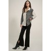Slickblue Women's Flare Pants, Raw Edge Exposed Seam Design, Knit Stretch Fit, Wide Waistband, Black, Size S-L - 3 of 4