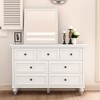 7 Drawer Dresser, Vintage Chest of Drawers, White Large Wooden Dresser with Metal Handles for Bedroom, Living Room, Nursery Room - 4 of 4