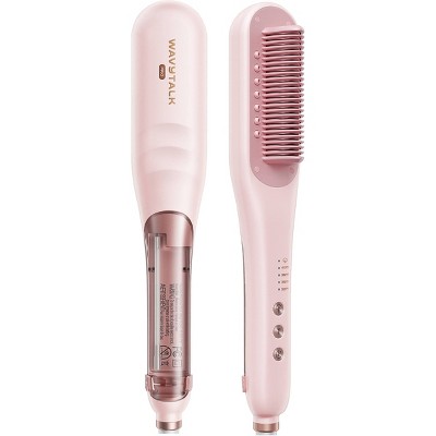 Wavytalk 395 Pro Steam Hair Straightener Brush - Pink