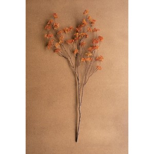 Artificial Rice Flower Stem – 40" Tall Rust Orange Faux Floral Accent, Set of 6 by Kalalou - 1 of 3