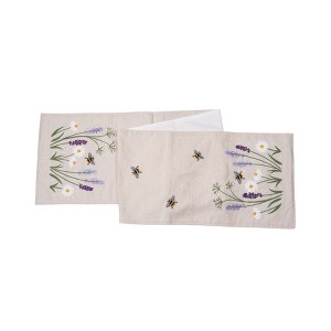 C&F Home Lavender & Bee Garden Embroidered Machine Washable Table Runner 13" x 72" - 1 of 3
