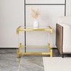 MAYEERTY Modern Minimalist End Table with Acrylic Leg, Gold - 2 of 4