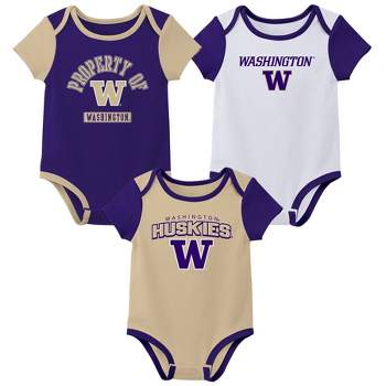 NCAA Washington Huskies Infant 3pk Bodysuit