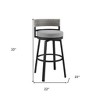 HomeRoots 33" Light Gray Metal Swivel Low back Outdoor Bar Height chair with Footrest - 3 of 4