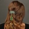 Unique Bargains Bamboo Leaf Tassels Hair Clip Green 2 Pcs - 2 of 4